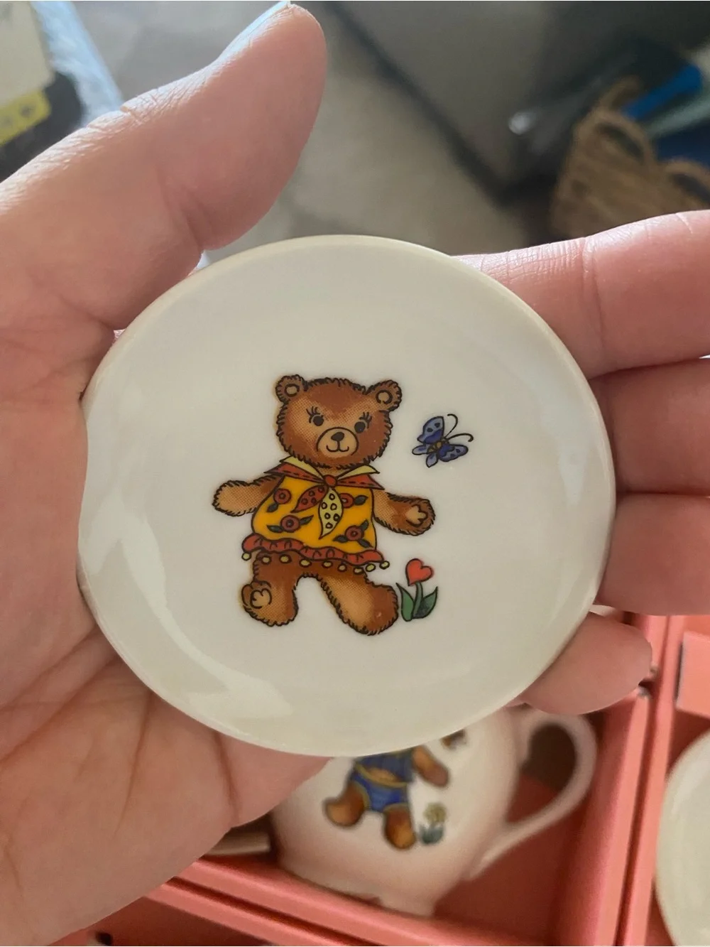 Vintage 70s Teddy Bear Mini Tea Set 16pc Boxed Cottagecore Kidcore country Gifts